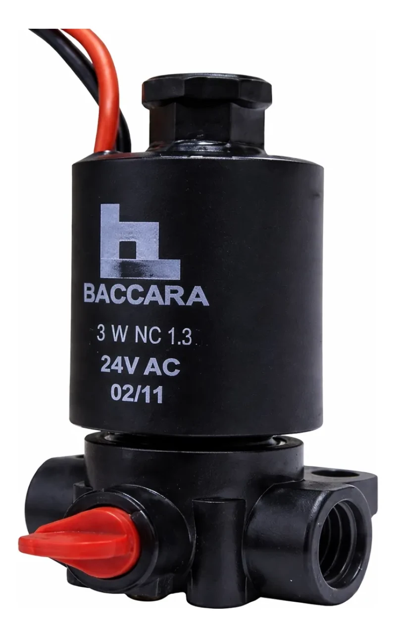 Solenoide Irrigação - 24v Ac 3 Vias C/base NC close BACCARA