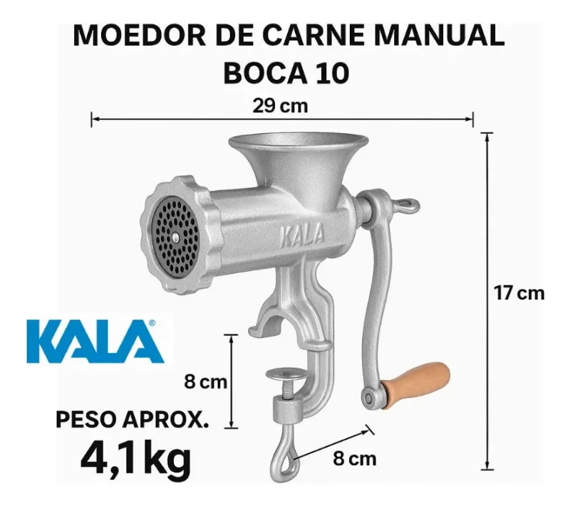 MOEDOR DE CARNE MANUAL BOCA 10 - KALA
