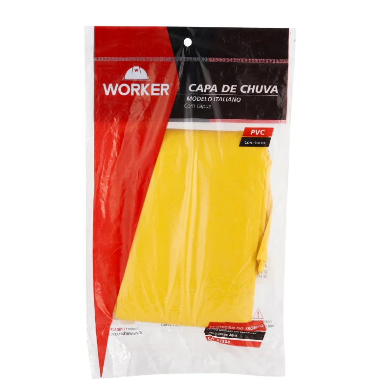 CAPA DE CHUVA FORRADA AMARELA G - WORKER