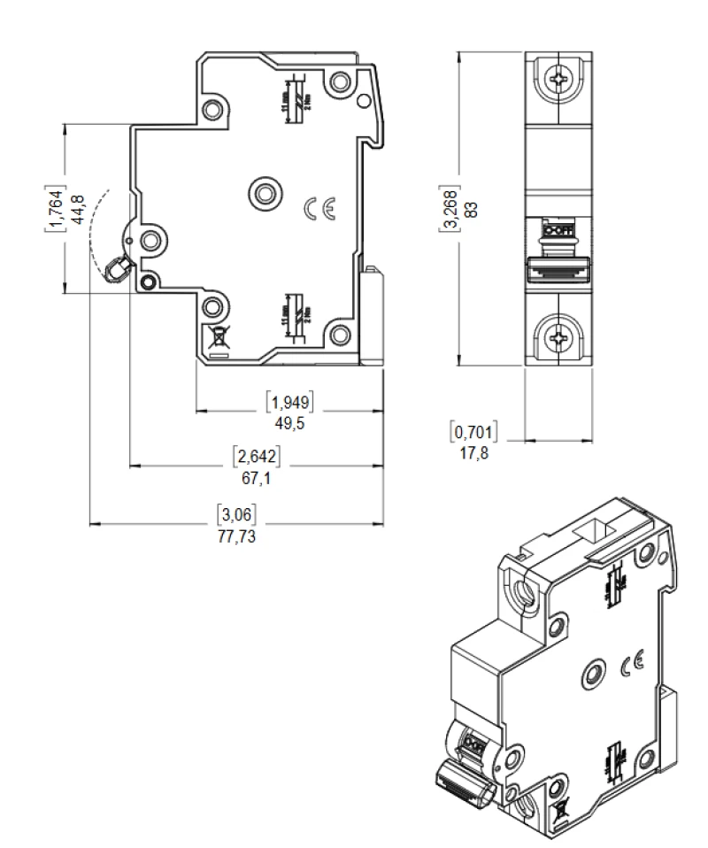 DISJUNTOR DIN UNIPOLAR  CURVA C 40A MDWP-C40 - WEG