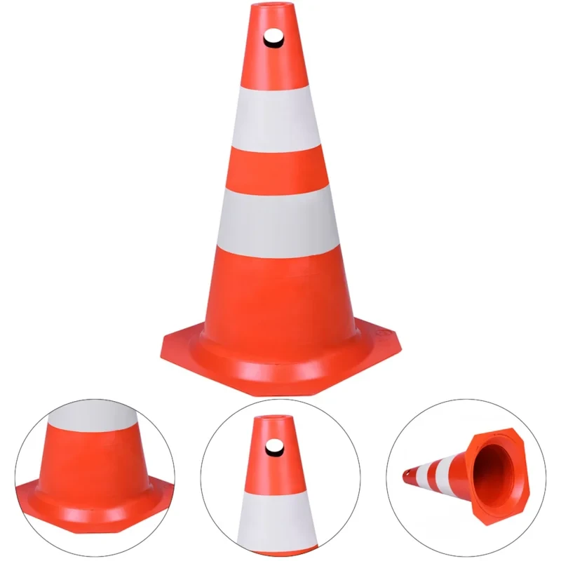 CONE SINALIZAÇÃO EM PVC 75CM LARANJA E BRANCO - WORKER