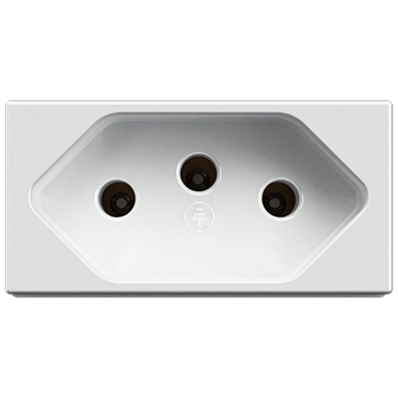 MÓDULO TOMADA 2P+T 10A/250Vca ENGATE CONVENCIONAL BRANCO BRILHO - MEC-TRONIC