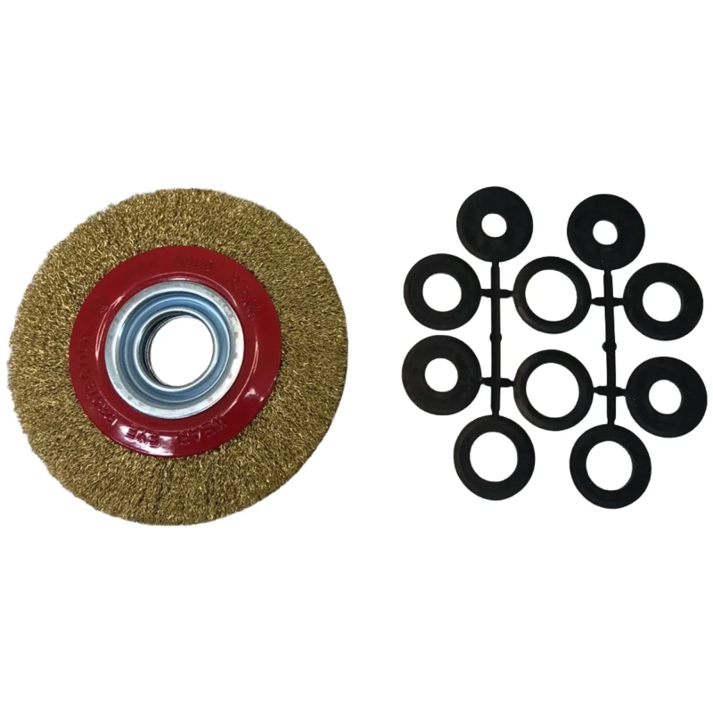 ESCOVA DE AÇO CIRCULAR PARA ESMERIL 6 POL FURO 31,75 MM - WORKER