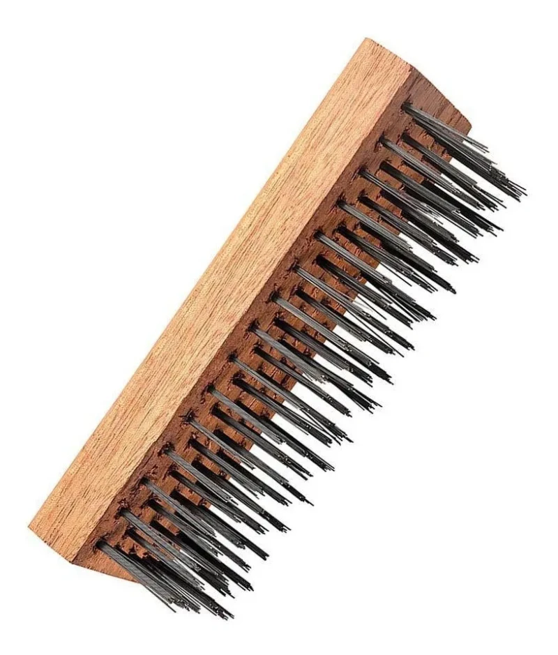 ESCOVA AÇO SEM CABO MADEIRA 5 FILEIRAS - ROMA