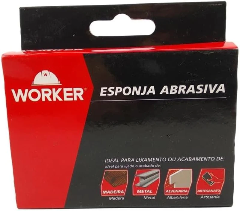 ESPONJA ABRASIVA GRÃO 60 100x70x25MM - WORKER