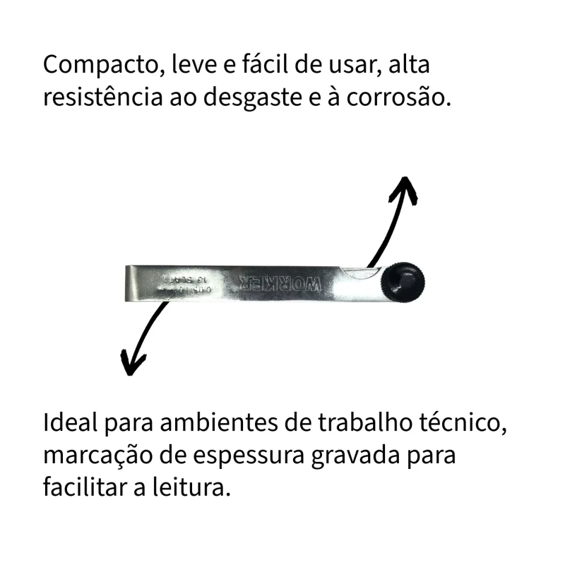 CALIBRE DE FOLGA 13 LÂMINA 0,05 A 1MM - WORKER