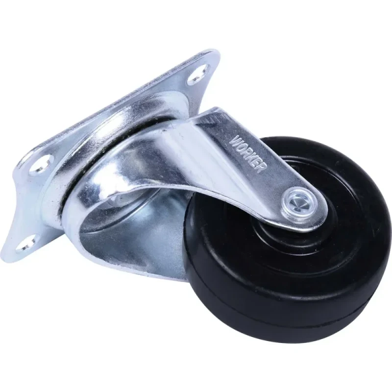 RODIZIO DE BORRACHA GIRATÓRIO PRETO 2" 30KG - WORKER